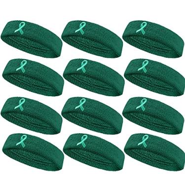 Imagem de COUVER Faixa de cabelo esportiva com absorção de umidade, tecido felpudo de algodão atlético, faixa de suor para tênis, basquete, corrida, academia, malhar para homens e mulheres, pacotes múltiplos