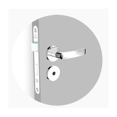 Imagem de Fechadura Porta Pali Banheiro Roseta Redonda Cromada Soprano