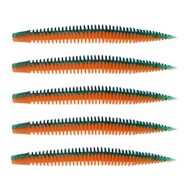 Imagem de 10 peças/lote isca artificial, isca macia de cauda de pino de larva 80 mm 2,3 g isca macia de silicone de duas cores iscas de água doce