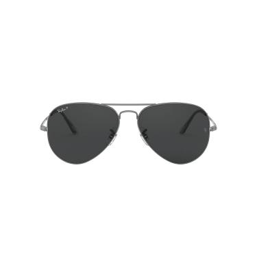 Imagem de Óculos de Sol Ray-Ban Polarizado Aviator Metal Ii 0RB3689 004/48 Tam 58 / Chumbo - Lentes Preto