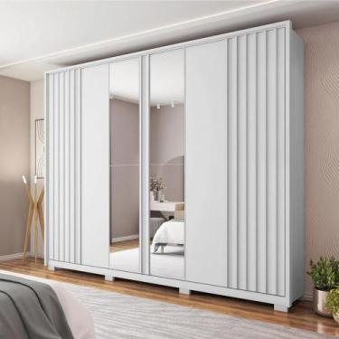 Imagem de Guarda Roupa Casal Bravus 6 Portas de Bater com 2 Espelhos e 4 Gavetas