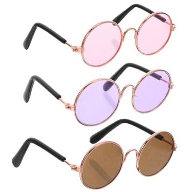 Imagem de TOYANDONA Óculos de Boneca para 8-12 Polegadas: 3 Peças Mini Óculos de Sol Com Aro de Metal E Lentes para Bonecas, Acessórios de Roupas para Vestir