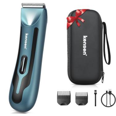 Imagem de Aparador de pelos corporais, virilha e pêlos pubianos para homens, aparador de biquíni para mulheres, aparador de bolas para homens, sem cortes, sem queimaduras, barbeador corporal - impermeável,