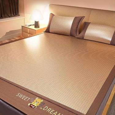 Imagem de Tapete De Dormir De Verão,tapete De Bambu Dobrável Para Cama,colchão De Colchão De Esteira De Bambu De Verão,tapete De Resfriamento De Vime, Lençol De Desgas, One Color, 120cmx200cm