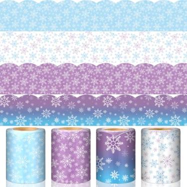 Imagem de Watersay Pacote com 4 bordas de quadro de avisos de desenho animado de 40 metros, bordas recortadas para sala de aula, escritório, decorações escolares - quadros de decoração de professores, materiais