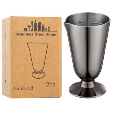 Imagem de UNISWEET Jigger de coquetel premium de 59 g, materiais de aço inoxidável com 7 escalas de medição dentro, máquina de medição de vinho profissional para coquetéis e licores, bom para bartenders e uso