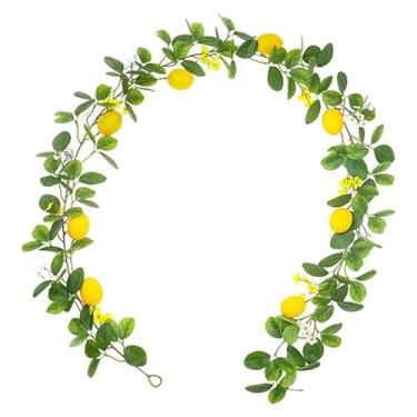 Imagem de Generic Guirlanda de limão artificial, guirlanda de flores suspensa, frutas artificiais, flores artificiais, verde para livraria, cozinha, casamento, Style B
