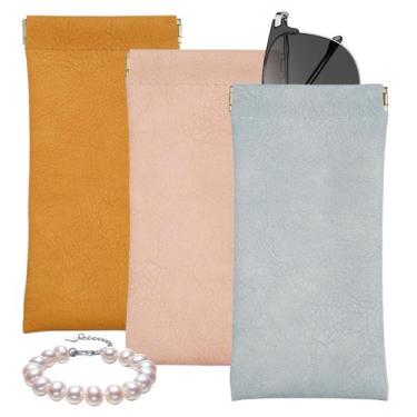 Imagem de Estojo de óculos de couro PU macio CALORPET para óculos de sol, pacote