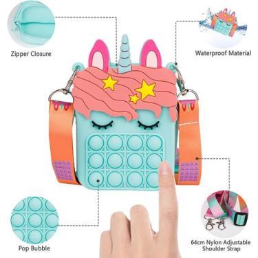 Imagem de Mini Unicórnio Pop Fidget Sensorial Brinquedos Saco de Ombro, Silicone
