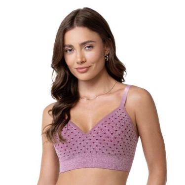 Imagem de Sutiã Comfort Jacquard com Bojo e Renda sem Costura Marsala Zee Rucci,