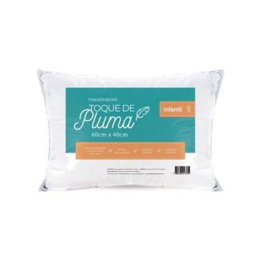 Imagem de Travesseiro Toque Pluma Infantil 60x40 Extra Macio 200 Fios Branco Ant