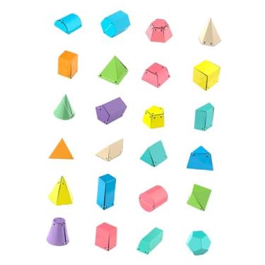 Imagem de Dynwave 24x Demonstrador de área de superfície de formas geométricas, brinquedo educacional, matemática inicial, sólidos geométricos, formas 3D para