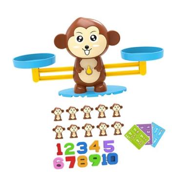 Imagem de menolana Jogo de contagem de equilíbrio de macaco, ferramenta interativa de aprendizagem, brinquedos de contagem de equilíbrio para crianças de 3 a 5 anos,