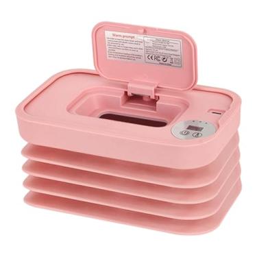Imagem de menolana Aquecedor de lenços umedecidos, dispensador de lenços umedecidos, aquecedor de fraldas, termostato uniforme, máquina de aquecimento superior de, Rosa