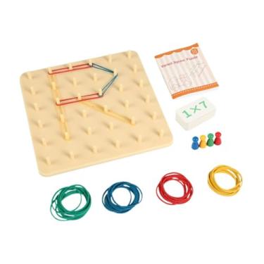 Imagem de Esquirla Conjunto de tabuleiro de madeira para desenvolvimento infantil, jogo de matemática dupla face, material de manipulação matemática