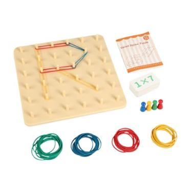 Imagem de harayaa Conjunto de Geoboard de Madeira Brinquedo Educativo Pré-escolar 2 em 1 Presentes para Crianças Tabuleiro de Multiplicação Material Manipulativo