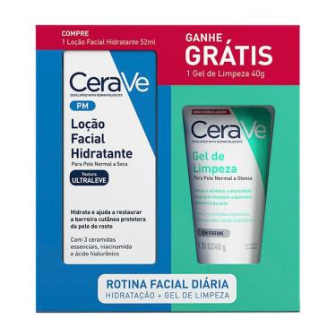 Imagem de Kit CeraVe Loção Facial Hidratante 52ml e Ganhe Gel de Limpeza 40g