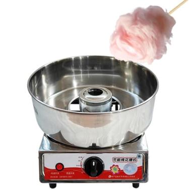 Imagem de MáQuina De AlgodãO Retrô,MáQuina De AlgodãO Doce Comercial Para Barracas,Corpo De AçO InoxidáVel,Calor ControláVel Com Colher De AçúCar E Escova De AçO Para Festas,Uso Comercial