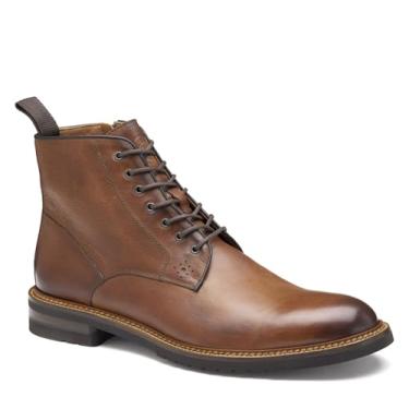 Imagem de Johnston & Murphy Bota masculina Hartford de bico liso no tornozelo, Couro de bezerro italiano caramelo, 39