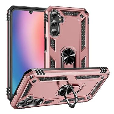Imagem de SORAKA Capa para Samsung Galaxy A25 5G com suporte de anel capa armadura para Samsung Galaxy A25 5G capa traseira de policarbonato rígido com placa de metal para suporte magnético de telefone carro