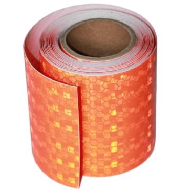 Imagem de Fita reflexiva laranja 3" x 10 pés, fita de segurança de aviso de alta visibilidade à prova d'água, adesivos reflexivos ao ar livre, acessórios externos óbvios.