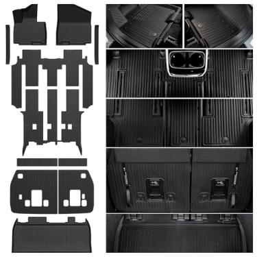Imagem de JOULARISE Conjunto de tapetes para Kia Carnaval 2022-2025 2026, para todos os climas, TPE para todos os climas, tapete de encosto para porta-malas, forro de carga, acessórios (conjunto completo de