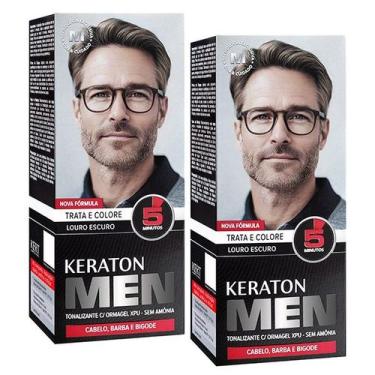 Imagem de Kert Kit 2 Tonalizante Keraton Men Cabelo, Barba e Bigode Louro Escuro