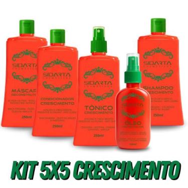 Imagem de  Kit Crescimento imediato 5x5 Sidarta Tônico, Oleo, Shampoo, Mascara e