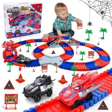 Imagem de Conjunto de pista de corrida Spider Hero Monster Truck com 2 carros de