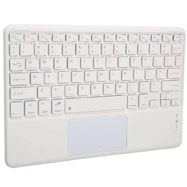 Imagem de Kit Teclado e Mouse Touchpad para Tablet Bluetooth Recarregável Branco