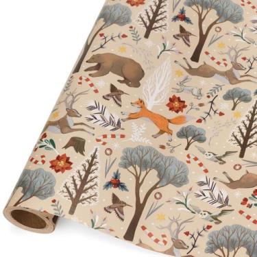 Imagem de Papel de embrulho de Natal Ribbli Mini Roll 43x10 m Winter Woods
