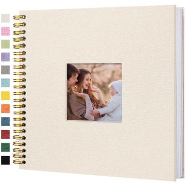 Imagem de Álbum de fotos de álbum de recortes Hiwhy 30x30cm Capa de linho 80 pág
