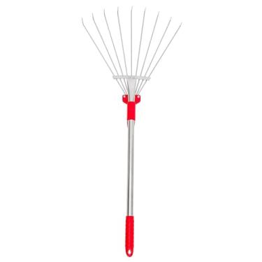 Imagem de Baoblaze Ancinho de jardim espalhador de solo, ferramenta leve para espalhar solo, ferramenta retrátil para remoção de ervas daninhas, cabo ajustável