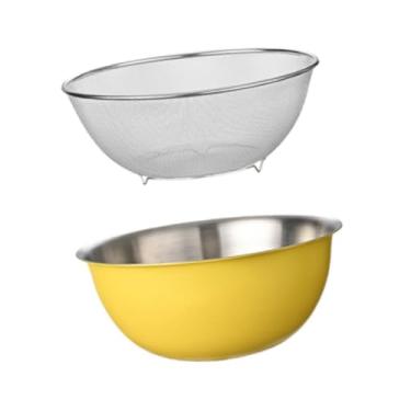 Imagem de YWJLQH Pacote com 2 Escorredores para Macarrão E Arroz, Cesto para Lavar Frutas E Vegetais, Cesto para Lavar Arroz Microporoso de aço Inoxidável 304, 22cm