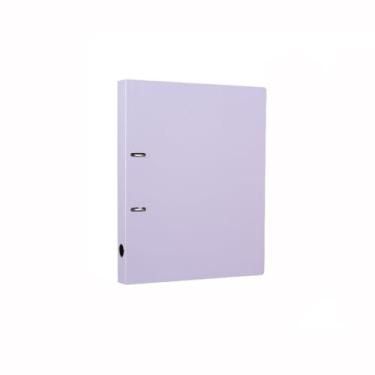 Imagem de Bolsa de documentos A4 pasta perfurada PP com dois furos e folhas soltas organizador de arquivos para escola, suporte de documentos de escritório (roxo)