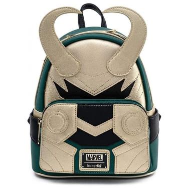 Imagem de Mini Mochila Escolar Infantil Loungefly Marvel Loki para Crianças a Partir de 12 Anos