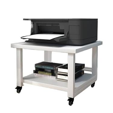 Imagem de Suporte de impressão, carrinho de impressora móvel, prateleira de escritório, sob mesa de armazenamento duplo, copiadora, rack de armazenamento de áudio com roda Niversal mesa de impressora (cor: 1