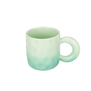 Imagem de hezhuhe2258 Caneca de café com alça grossa, 1 conjunto de caneca de café gradiente, capacidade de 290 ml para copo de água de irmãs amantes de armazenamento de xícara de café da manhã (verde)