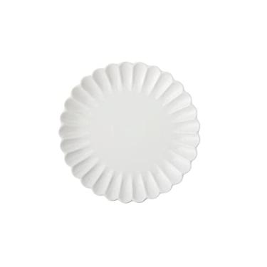 Imagem de Prato de serviço pratos de jantar de 20 cm conjunto de louça em forma de crisântemo de cerâmica para salada, macarrão, pratos de sobremesa e pratos de aperitivo. Pratos seguros para forno de