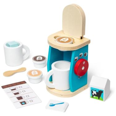 Imagem de Kit Cafeteira Infantil de Madeira para Brincar de Cozinha com 11 Peças para Crianças Acima de 3 Anos, Melissa & Doug
