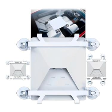 Imagem de Starlok V4 Suporte Para Antena Starlink Mini Portátil Com 4 Ventosas Veicular de Carro Para Painel Parabrisa Teto Avião Barco Casa Janela Resistente Seguro Instalação Material Premium