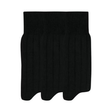 Imagem de Kit 3 Pares De Meia Social Cano Longo Canelada Mash Algodão Cotton, Pr