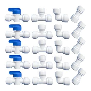 Imagem de KAIYUEMAOYI 20 Peças de Conectores de Pressão de água de 3/8" de Diâmetro Externo para Filtro de Pia, Acessório de Encanamento Multiuso