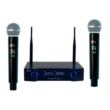 Imagem de Microfone Sem Fio Custom Sound CW40 C/ Receiver 2 Bastões Preto
