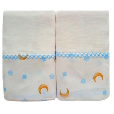Imagem de Toalha fralda bebe maternidade amamentação pano de ombro e Banho 100% algodão 2 un menina menino (Estrela Azul)