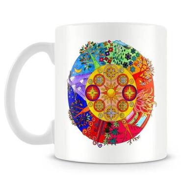 Imagem de Caneca Mandala Roda da Medicina Personalizada em Porcelana - Amo Canec