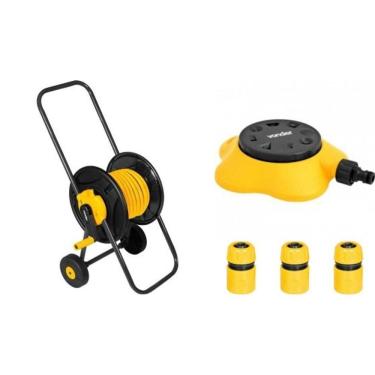 Imagem de Suporte Enrolador Rodas + Mangueira 20M + Aspersor Vonder