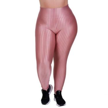 Imagem de Calça Plus Size de Academia Moda Fitness Feminina Legging 3D Cintura A