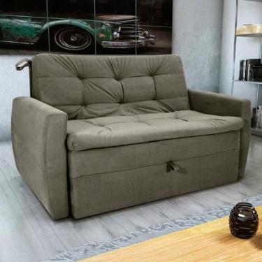 Imagem de Sofá Cama2 Lugares compacto Retratil Meg Matrix, VELUDO TURKEY MARROM