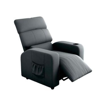 Imagem de Poltrona do Papai Reclinável com porta Copos Pulse Matrix, VELUDO CINZ